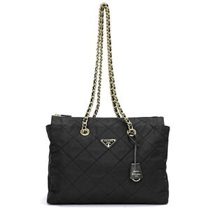 Prada Re Edition Chain Nylon Tote Shoulder Bag Polyamide Black